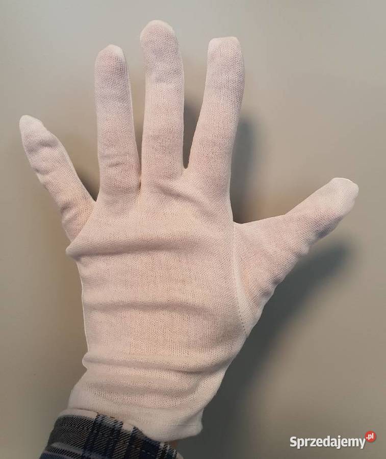 Rękawice bawełniane białe wielkopolskie Gniezno