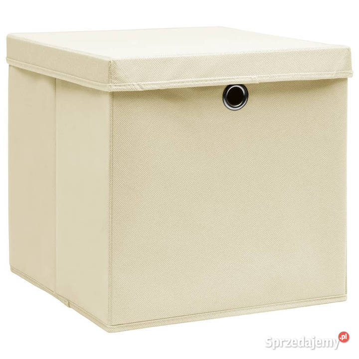 Pudełka z pokrywami 4 28x28x28 kremowe WM325216