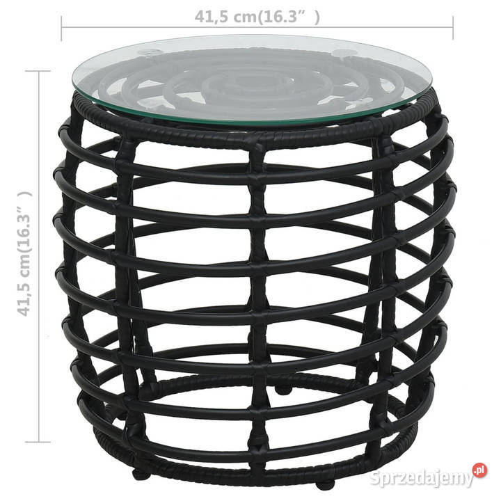 3cz zestaw mebli bistro rattan PE czarny WM48585 Warszawa
