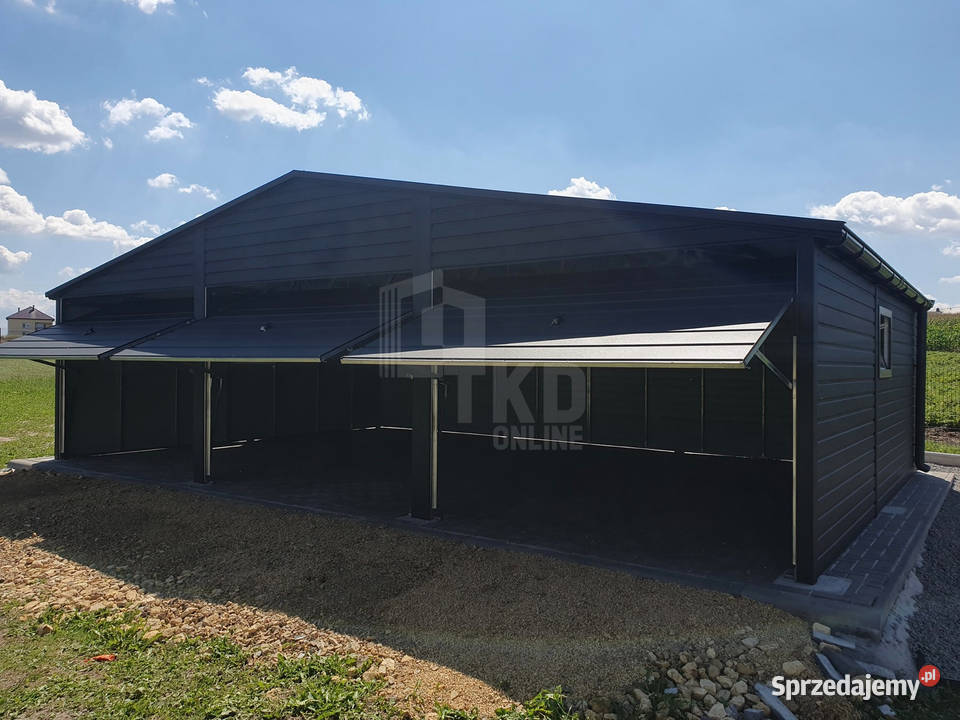 Garaż Blaszany 9x6 3x Brama 2x okno rynny TKD104 Ciechanów