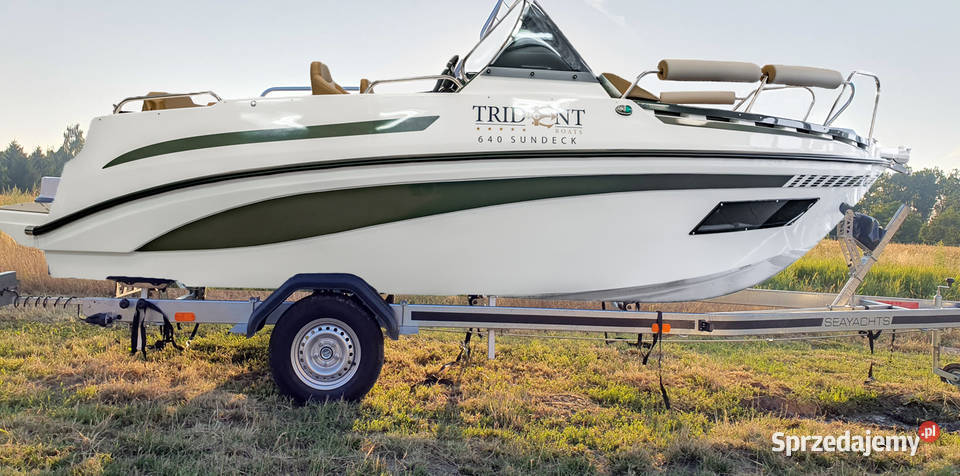 ŁÓDZ MOTOROWA TRIDENT 640 SUNDECK Z PRZYCZEPĄ Łodzie i motorówki Wrocław sprzedam