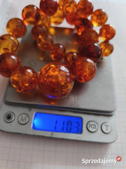 Naszyjnik Bursztyn Vintage kule Białystok