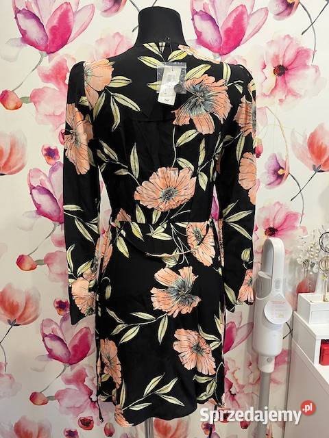 river island sukienka kwiaty floral nowa viscoza Choszczno