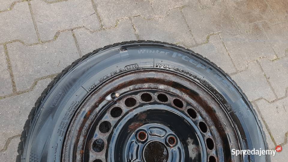 KOŁO OPONA ZIMOWA HANKOOK FELGA 17565 R14 2016 Części samochodowe Nowy Tomyśl