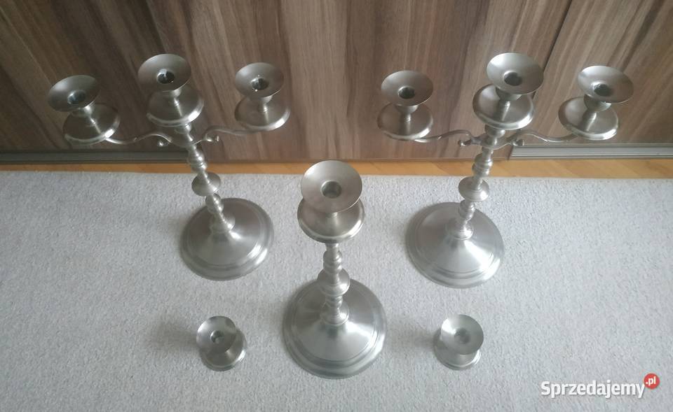 Świecznik metalowy kandelabr vintage retro Warszawa