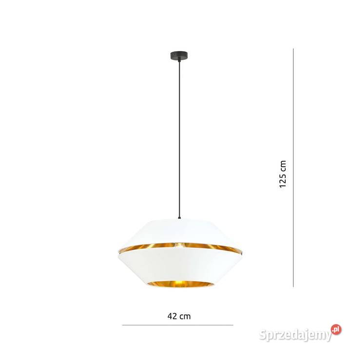 Biała Złota Lampa wisząca do salonu sypialni
