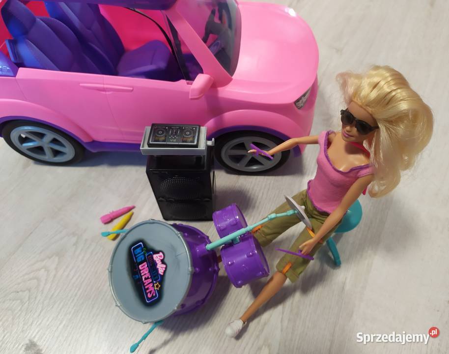 Samochód Barbie zestaw z perkusją kolumną i