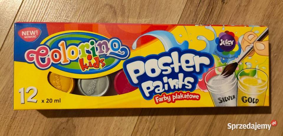 Farby plakatowe 12 kolorów x 20 ml Colorino KIDS 3 lata+ Zabawki kujawsko-pomorskie Ciechocinek