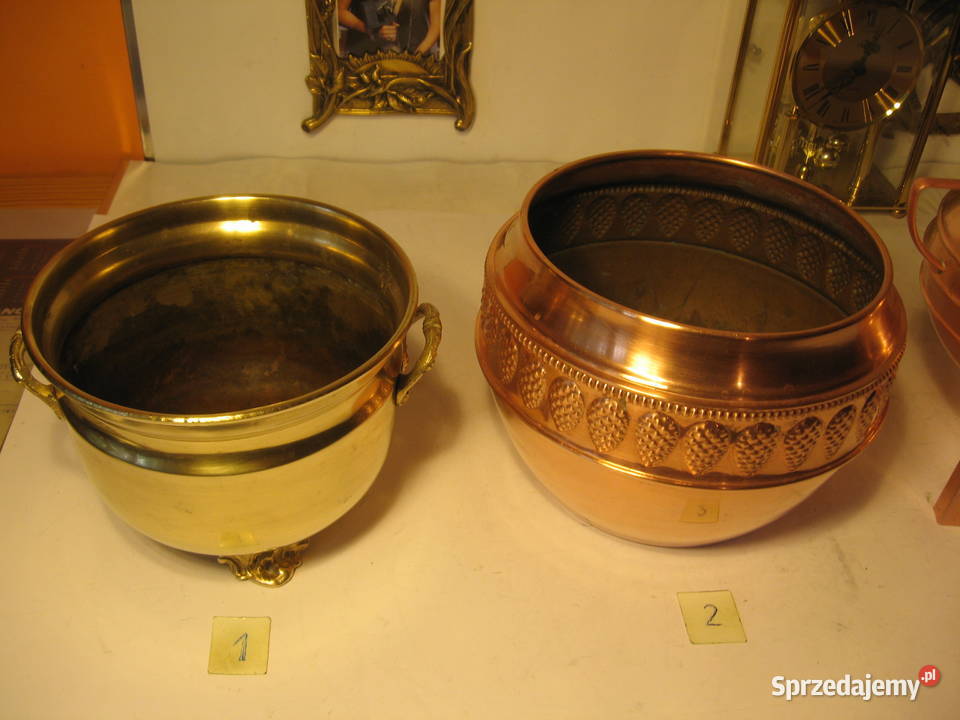 Piękna donica Miedź mosiądz Kolekcja