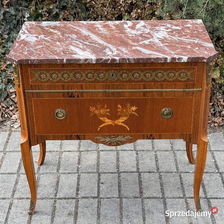 ARTexpert Klasyczna komoda Ludwik marmurowy blat Dobrzany