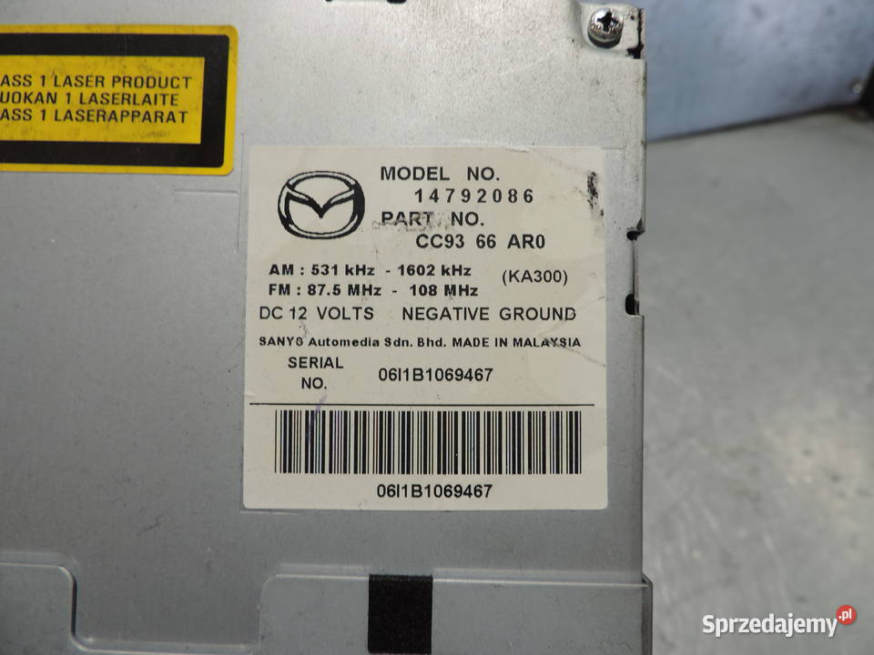 MAZDA 5 RADIO 14792086 CC93 małopolskie Nowy Sącz