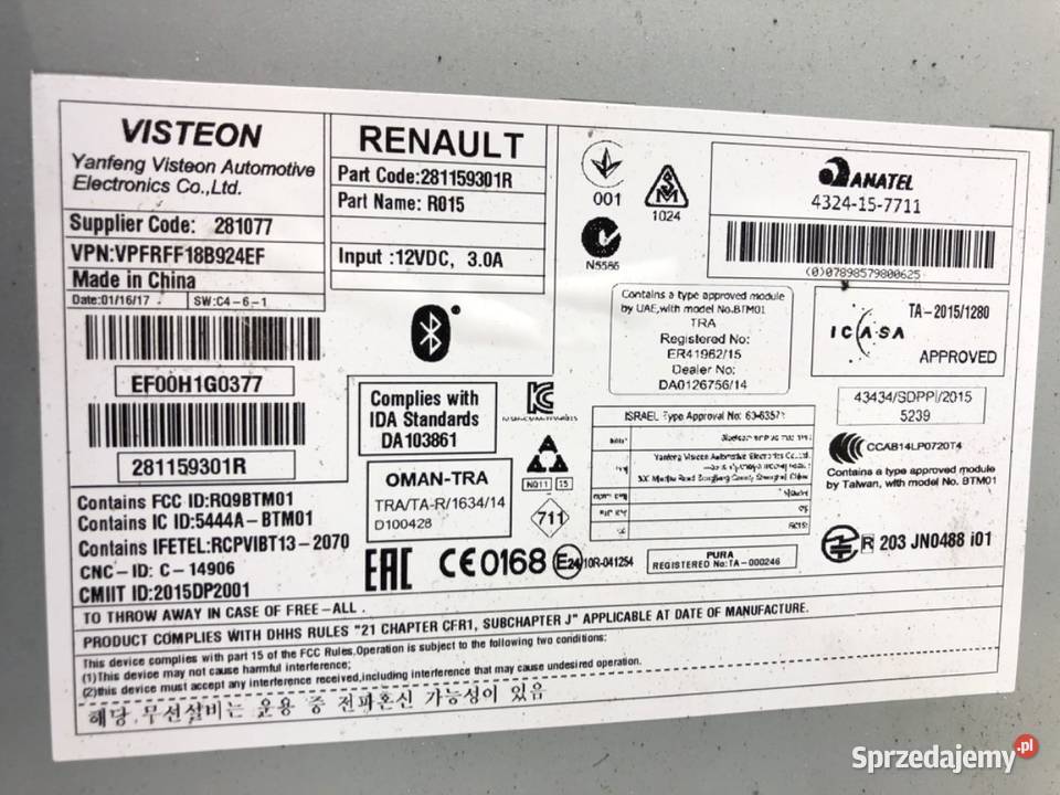 RADIO NAWIGACJA RENAULT MEGANE IV 281159301R
