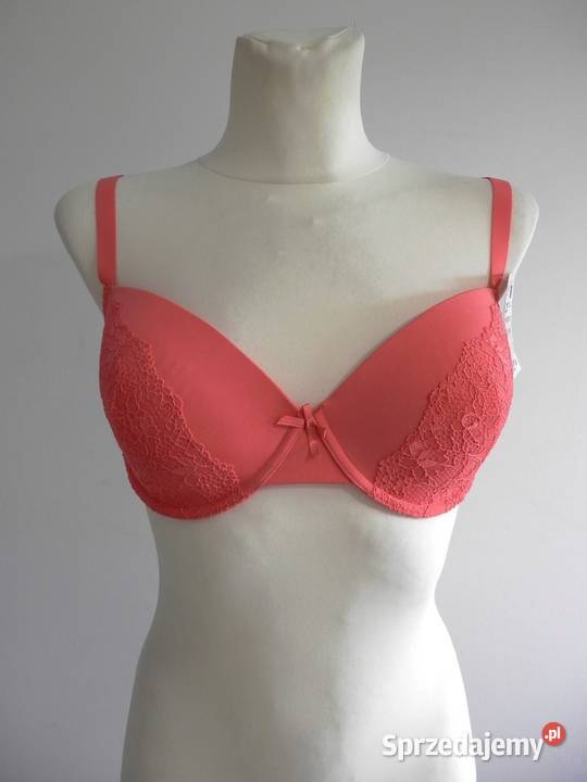 Biustonosz CA Plunge Różowy Zdobiony Koronką podlaskie Łomża