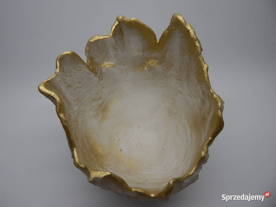 Donica Betonowa 36 Biała Złota Rękodzieło Rękodzieło