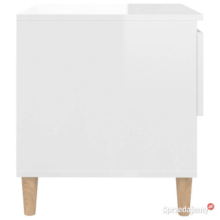Szafka nocna biała na wysoki połysk 50x46x50