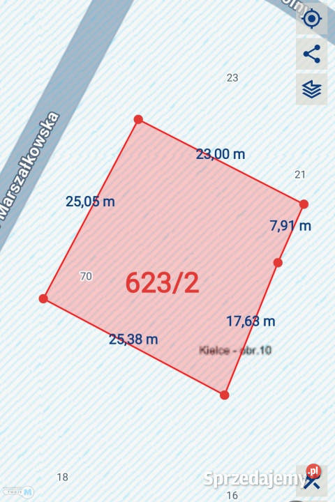 sprzedaży działki Kielce 1220m2 1220m2