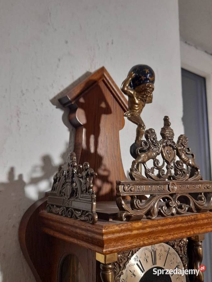 Strunowy zegar wiszący holenderski Atlas Rzeszów