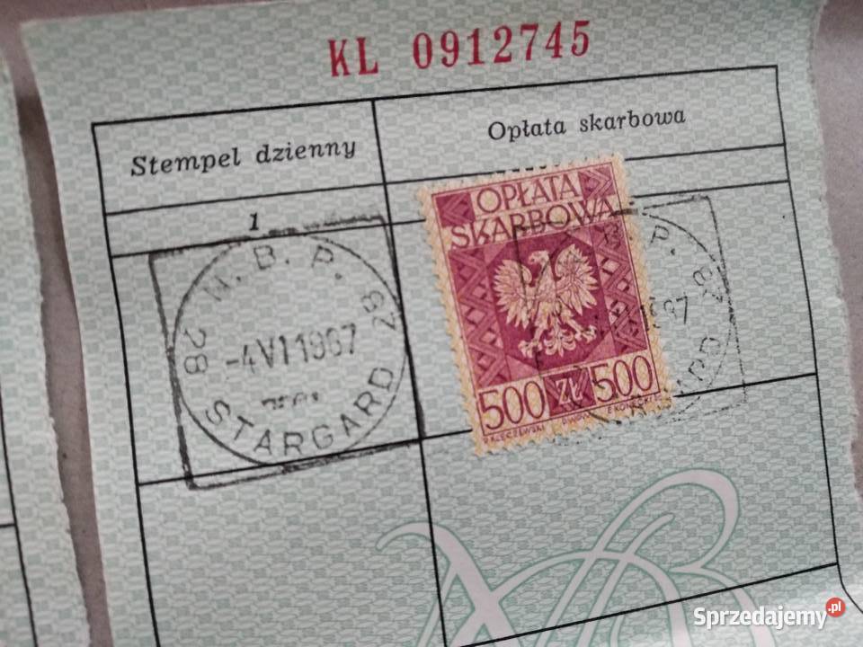 stare opłaty znaczki skarbowe Poznań sprzedam
