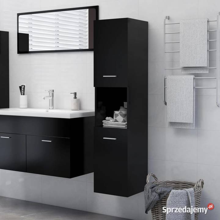 Szafka łazienkowa czarna 30x30x130 materiał Warszawa sprzedam