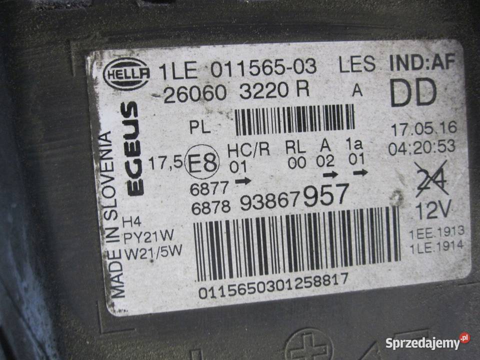 OPEL VIVARO B 16r lampa lewa przód 260603220R świętokrzyskie Kielce