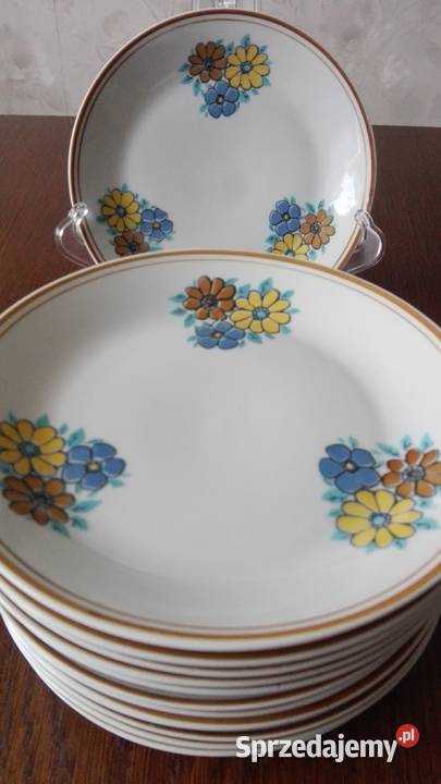 Talerze deserowe 12 porcelana Chodzież PRL Białystok sprzedam