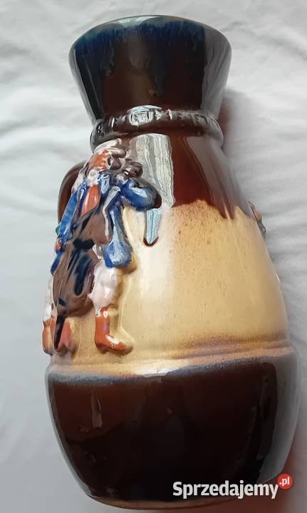 Ceramiczny szkliwiony dzbanek Spnia Usługa Koźminek