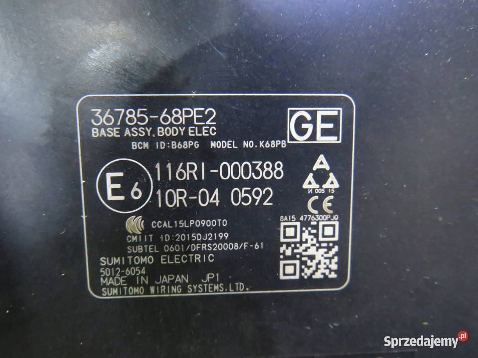 MODUŁ STEROWNIK BALENO II 3678568PE2 osobowe