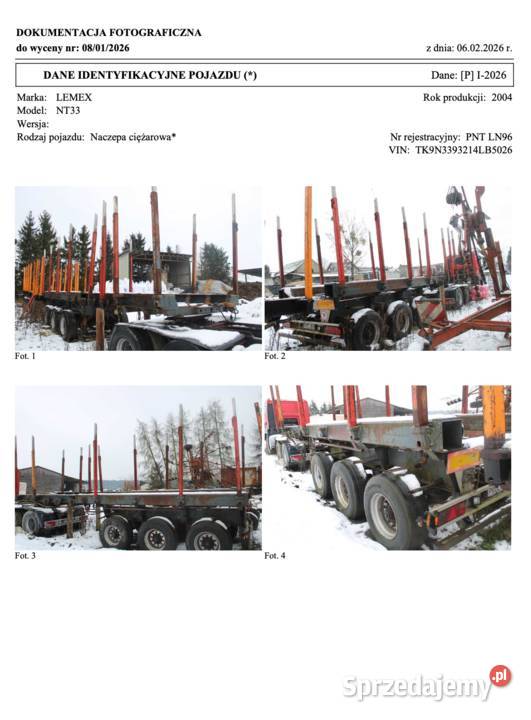 Syndyk sprzeda naczepę Lemax model NT33 Bolewice