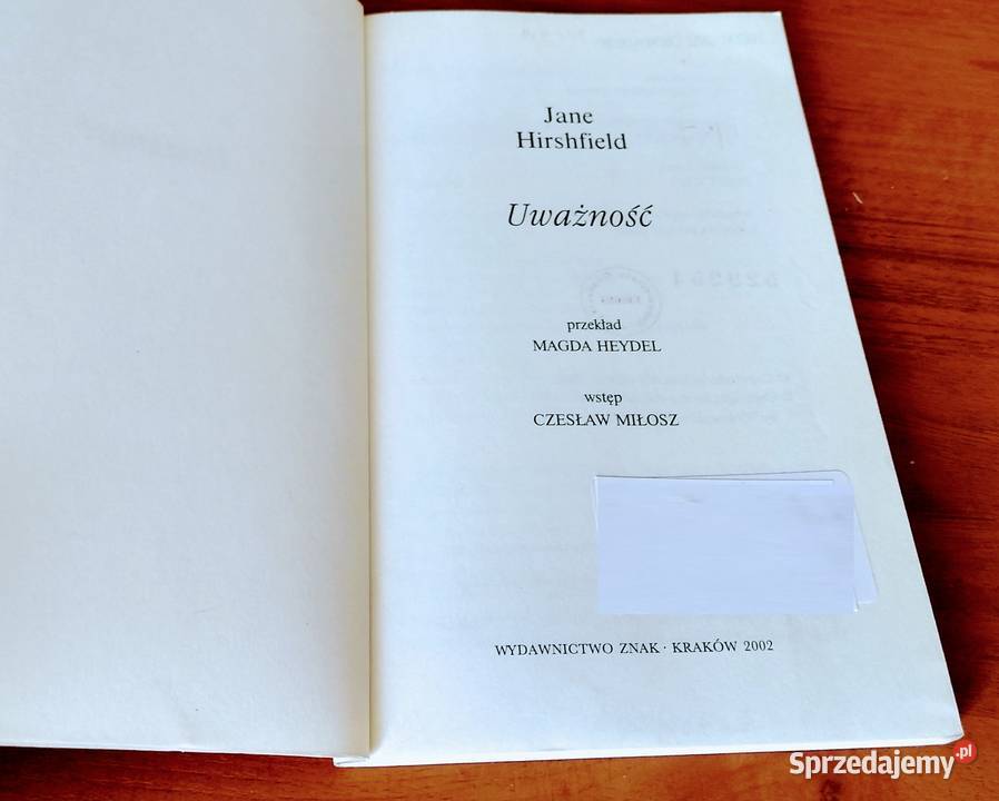 Uważność Jane Hirshfield Gdańsk