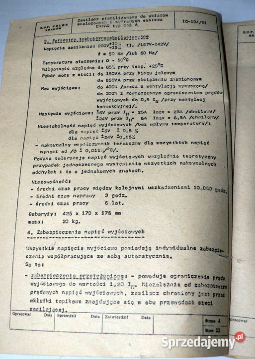 zasilacz stabilizowany firmy Polon Elektronika mazowieckie