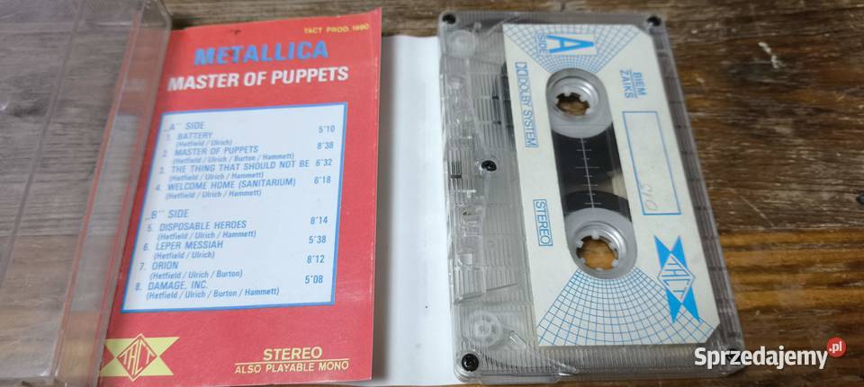 Metallica Master of Puppets kaseta 1990 1 płyta
