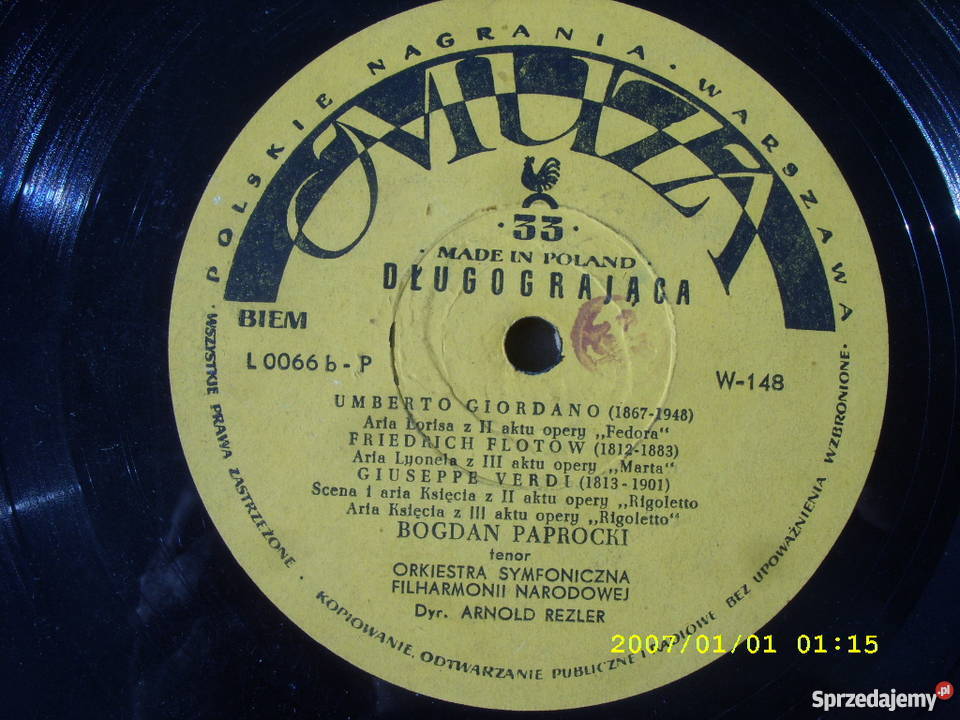 WINYL GIACOMO PUCCINI MUZA 10 33 OBROTY