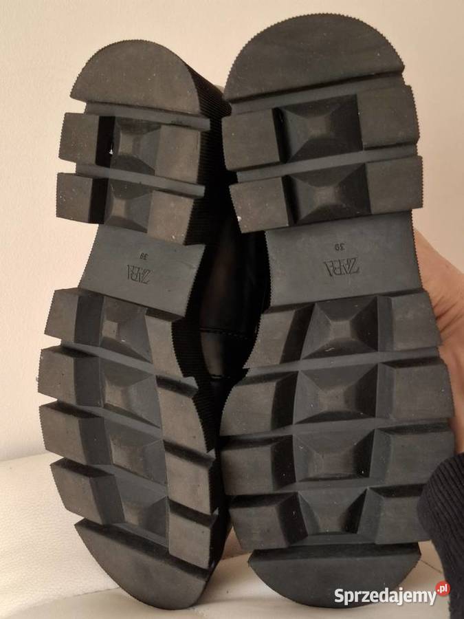 Zara 39 mokasyny loafersy czarne wysoka podeszwa Kraków sprzedam