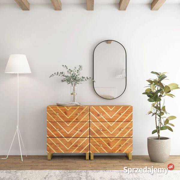 vidaXL Komody 2 brązowoczarne 60x335x75