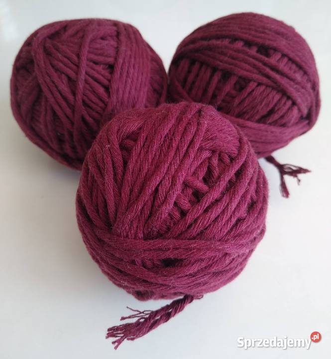 Sznurek bawełniany Burgund Śliwka 193 gramy 2 mm
