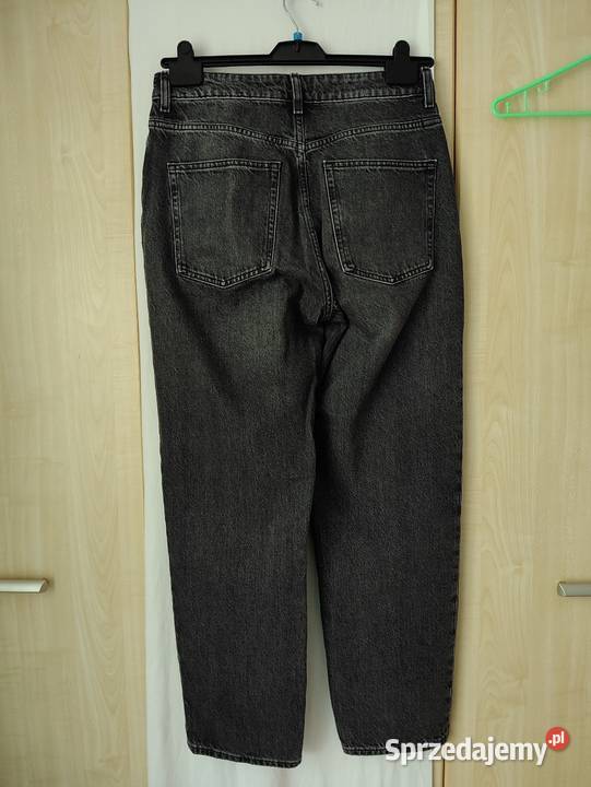 Jeansy szare zwężane hm Spodnie warmińsko-mazurskie Ruciane-Nida