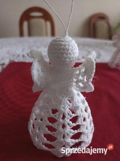 Aniołki szydełkowe ręcznie robione usztywnione biały Częstochowa