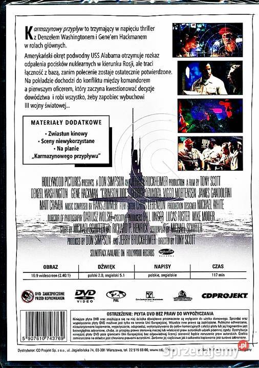 KARMAZYNOWY PRZYPŁYW DENZEL WASHINGTON FILMOWE Kalisz sprzedam