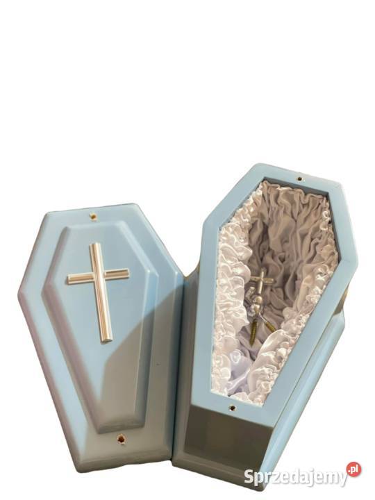 Niebieska trumienka dziecięca trumienka na płód Opole