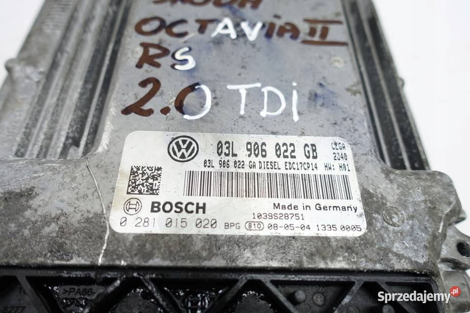 Skoda Octavia II RS VRS 20 TDI STEROWNIK SILNIKA osobowe Janów