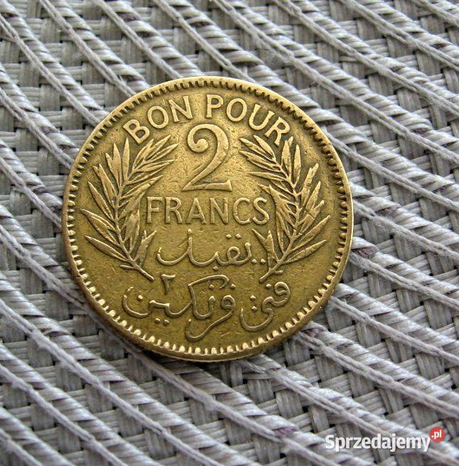 Tunezja Francuska 2 Franki 1945r Bon Pour Kalisz