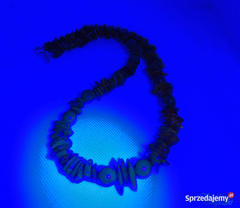 Korale naszyjnik kolia z bursztynu koniak wiśnia