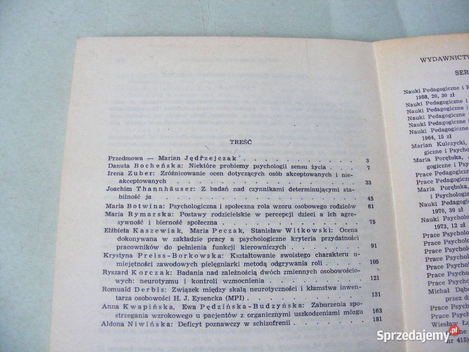 Psychologia a niektóre zadania Psychologiczne Książki naukowe i popularnonaukowe Oborniki Śląskie sprzedam