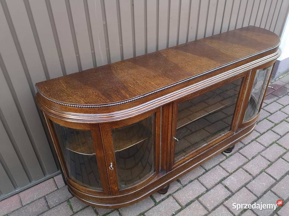 Komoda Witryna Dębowa Niska RTV Stara Antyk Swarzędz