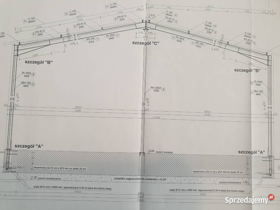 Konstrukcja stalowa hala wiata magazyn 12x30x48m Przypki
