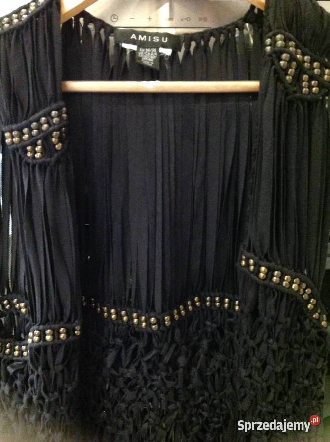 Kamizelka Narzutka z Frędzlami Damska AMISU 3436 Nowa Sól