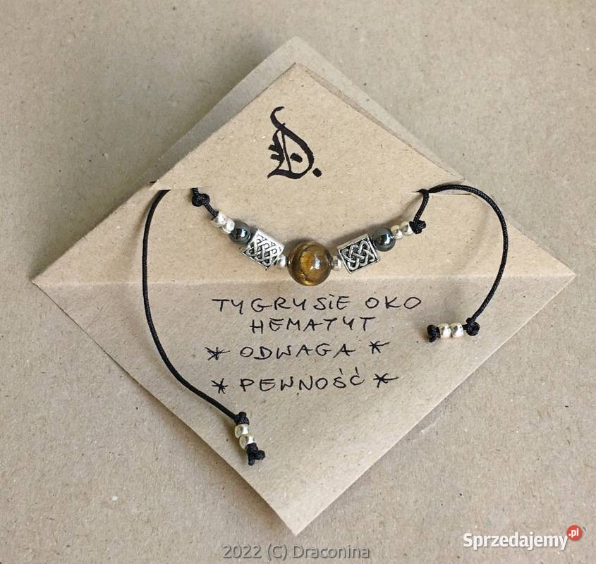 Bransoletka sznurkowa wojowniczka tygrysie oko