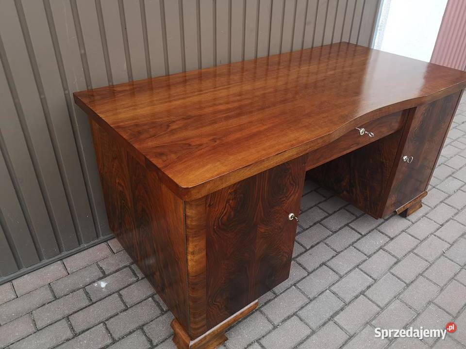 Biurko ARTDECO Orzech Zgrabne Stare Antyk Swarzędz sprzedam