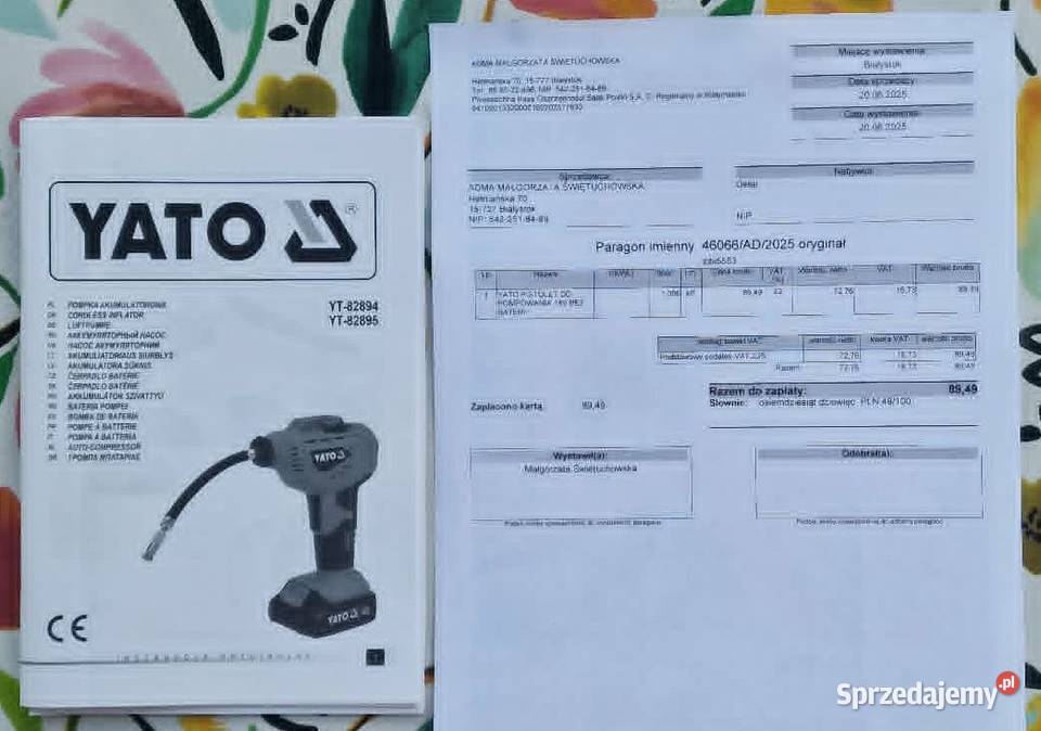 YATO YT82895 PISTOLET DO POMPOWANIA Nowa Dęba