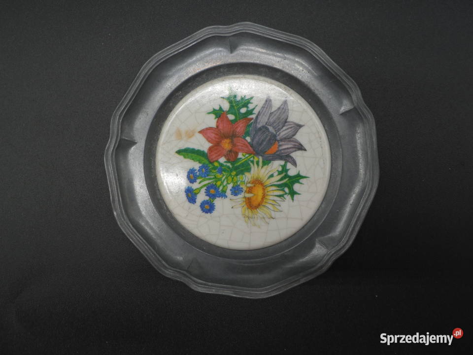 Talerzyk ozdobny cynowy do powieszenia 10 Raszków